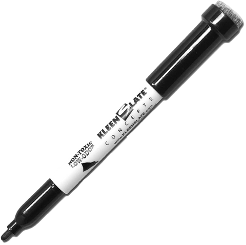 KleenSlate Black Dry Erase Markers with Eraser Cap