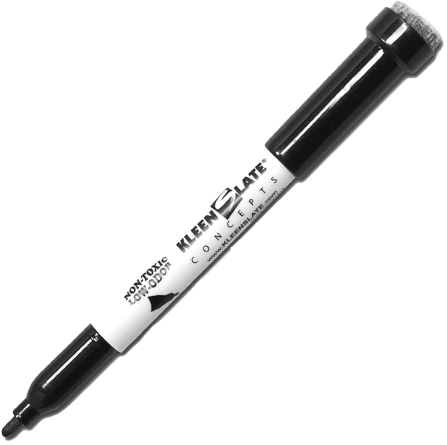 KleenSlate Black Dry Erase Markers with Eraser Cap